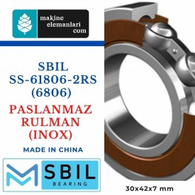SS 6806 2rs SBIL Paslanmaz Rulman (30x42x7 - 30*42*7) (61806)